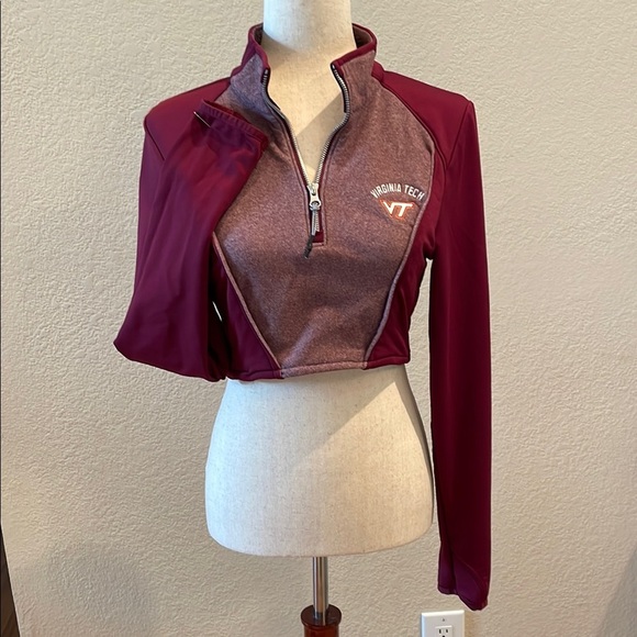 Women's Virginia Tech Quarter-Zip Cropped Top Sz Med by UNDER ARMOUR - Picture 1 of 6
